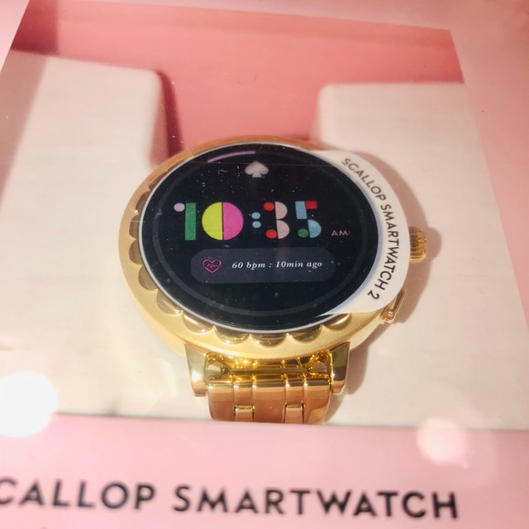 KATE ♠️ SPADE. GOLD SCALLOPED SMARTWATCH 2 -New - Picture 2 of 16